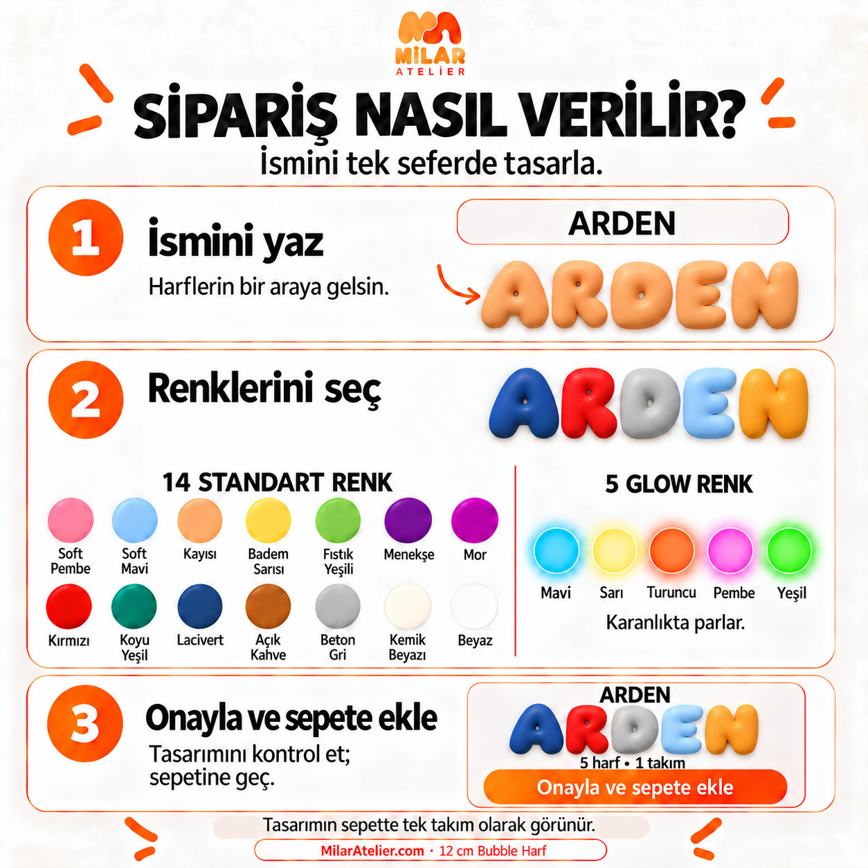 Kişiye Özel 3D Bubble Harf | 12 cm görseli 6