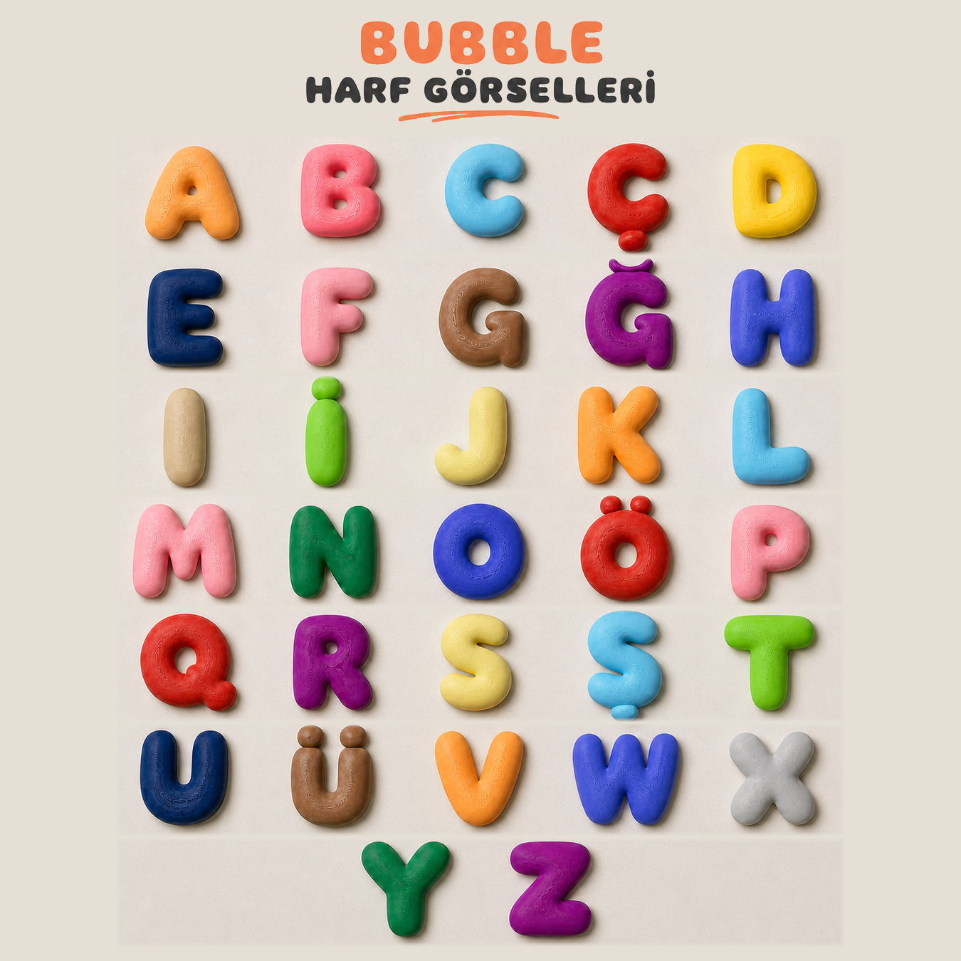 Kişiye Özel 3D Bubble Harf | 12 cm